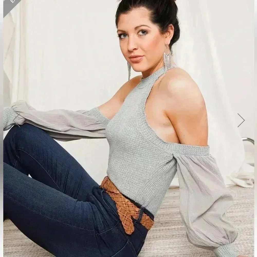 Gimmicks Cold Shoulder Sweater - Picture 11 of 11